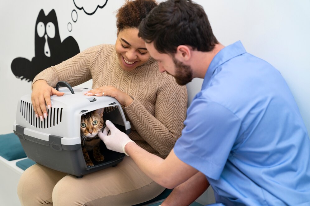 Veterinario con mascota